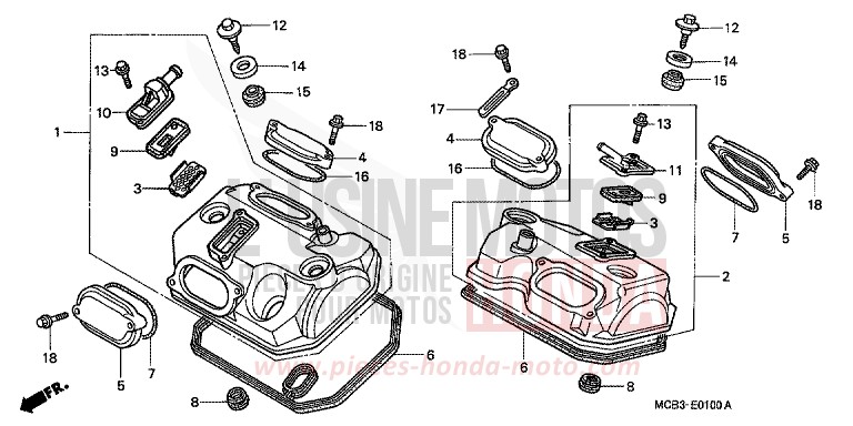 CYLINDER HEAD COVER for Transalp 650 CYNOS GRAY METALLIC (NH400) from 2001